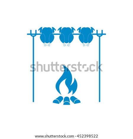 Grilled chicken icon. Vector illustration

