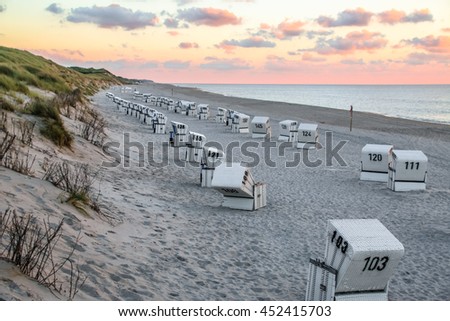 Beach Chairs at Sylt, Germany Royalty-Free Stock Photo #452415703