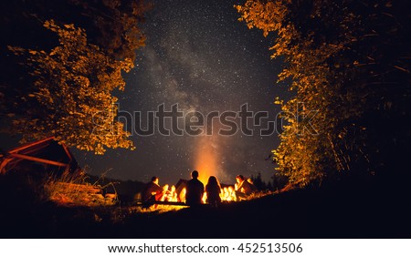 The fire at night Royalty-Free Stock Photo #452513506