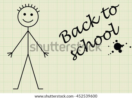 Back to school message on graph paper background with copy space for own text