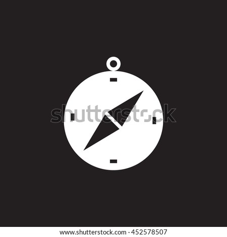 compass icon vector, solid logo, pictogram isolated on black, pixel perfect illustration