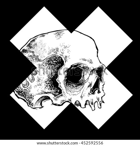 vector skull cross