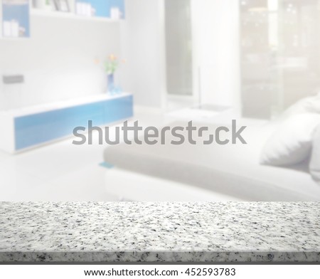Table Top And Blur Background In the Bedroom