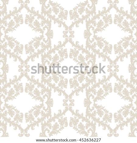 Vector Baroque Vintage floral Damask pattern. Luxury Classic ornament, Royal Victorian texture for wallpapers, textile, fabric. Taupe color