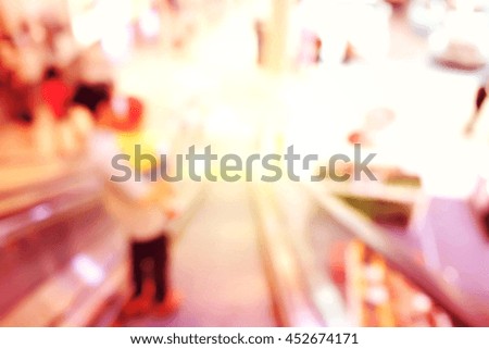 Blurred background image of people shopping in mall.