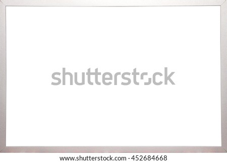 Empty whiteboard, magnetic board, isolated on white