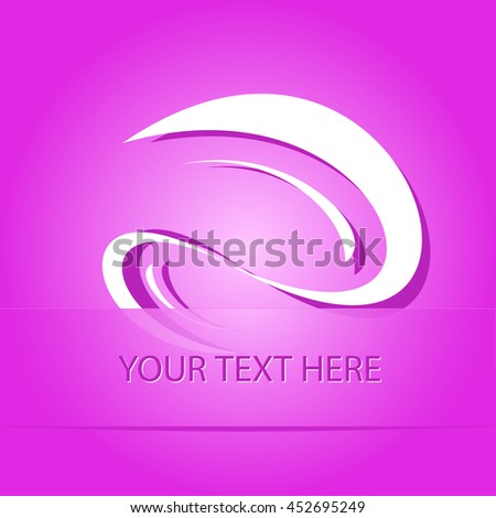 unique abstract forms. Paper purple sticker as bookmark. Vector illustration.