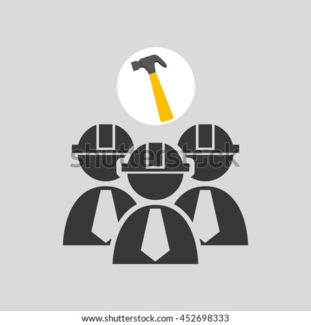 hammer and construction tool icon, vector illustration