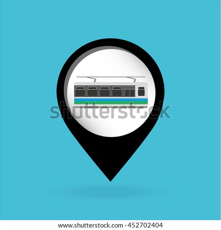transport symbol, trolley car icon, vector illustration