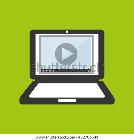 laptop showing a web icon, vector illustration