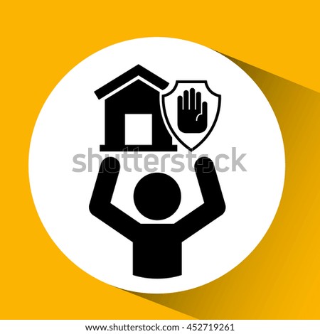 real estate stop icon on the entrance, vector illustration
