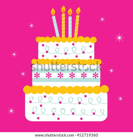 cute pink birthday cake