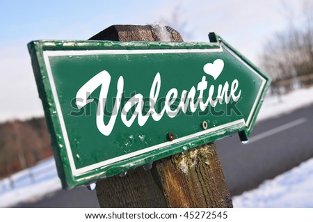VALENTINE road sign