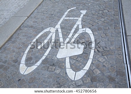 Bikes Lane Symbol, Amsterdam; Holland