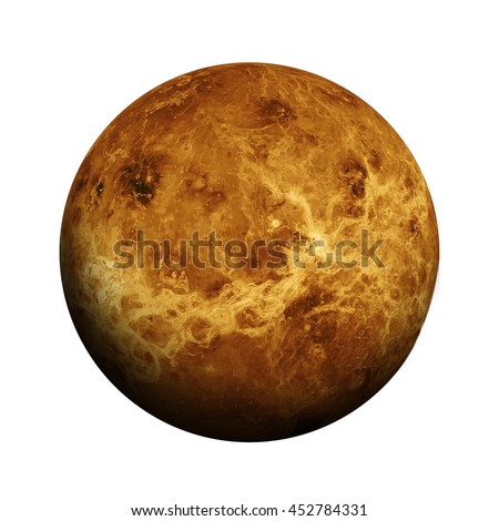 Solar System - Venus. Isolated planet on white background. Elements of this image furnished by NASA