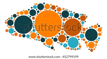 fish shape vector design by color point
