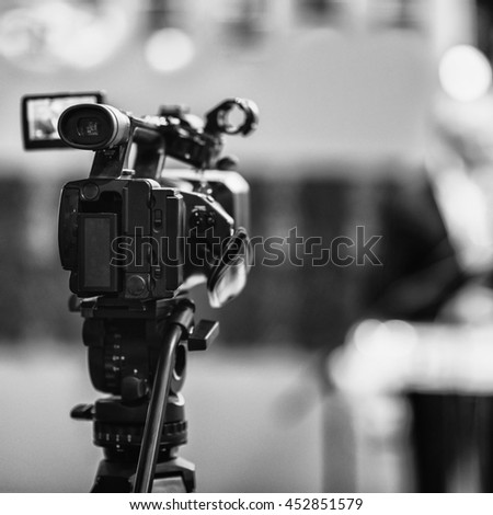 Television camera on  Press Conference