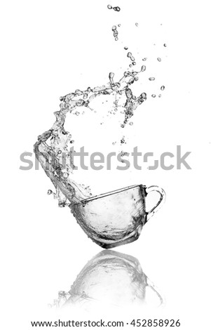 Splash out drink from glass on a white background.