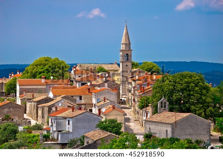 Idyllic hill town Of Draguc in Istria, Croatia