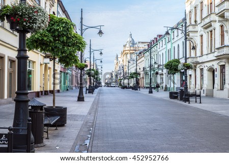 Piotrkowska Street in the city of Lodz Royalty-Free Stock Photo #452952766
