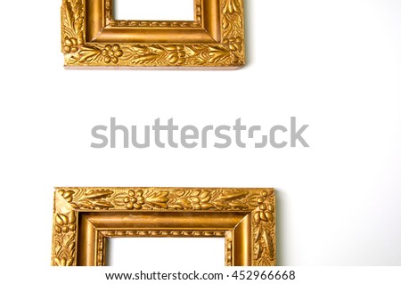 Vintage golden frames with blank space