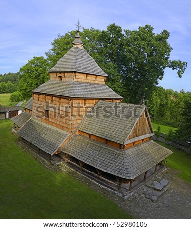 St. Paraskevi Church in Radruz, Gothic, wooden church in the village of Radruz from the sixteenth-century, it is as part of the UNESCO Wooden tserkvas of the Carpathian region in Poland and Ukraine