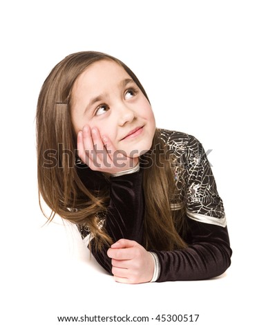 Portrait of a young girl isolated on white background