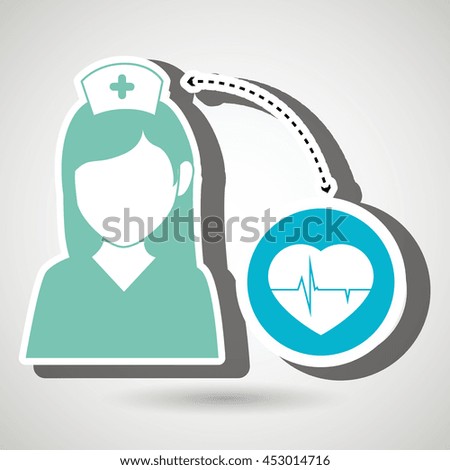 nurse and heart isolated icon design, vector illustration  graphic 