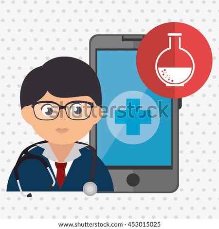 doctor with isolated icon design, vector illustration  graphic 