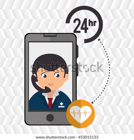 24-hour health and cardiology isolated icon design, vector illustration  graphic 