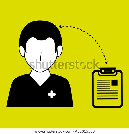 nurse man and clinic history isolated icon design, vector illustration  graphic 