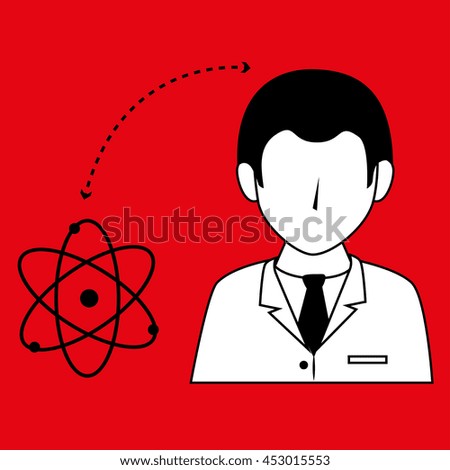 doctor with atom isolated icon design, vector illustration  graphic 