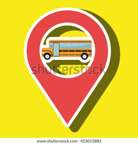 red signal of yellow bus isolated icon design, vector illustration  graphic 