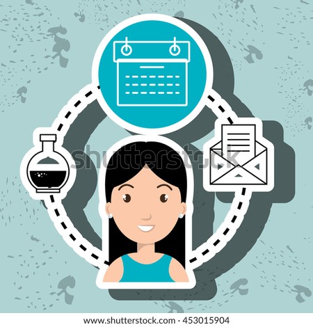 woman with calendar and envelope isolated icon design, vector illustration  graphic 
