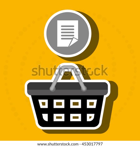 red basket and document isolated icon design, vector illustration  graphic 