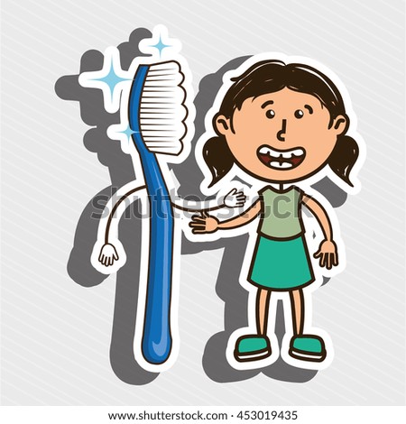 girl with toothbrush isolated icon design, vector illustration  graphic 