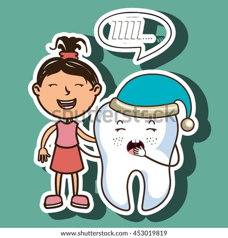 girl with tooth isolated icon design, vector illustration  graphic 