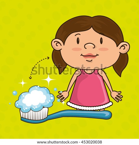 girl with toothbrush isolated icon design, vector illustration  graphic 