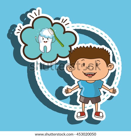 child with tooth isolated icon design, vector illustration  graphic 