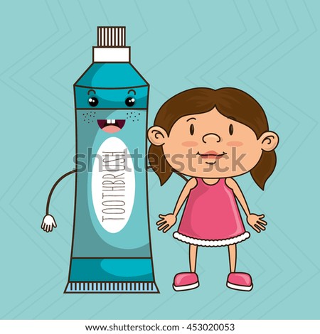 girl with toothpaste isolated icon design, vector illustration  graphic 