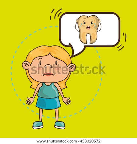 girl with tooth isolated icon design, vector illustration  graphic 
