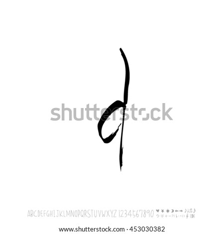 Alphabet & number / handwriting - vector