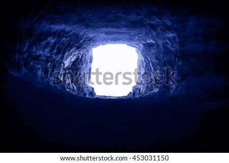Blue light in the end of a tunnel