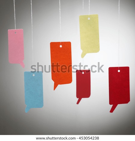 colorful speech bubbles on the white background