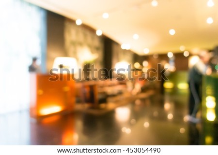 Abstract blur hotel lobby interior for background
