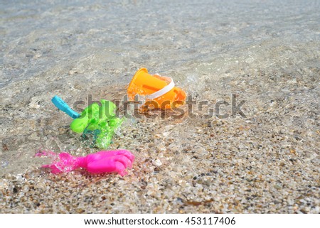 Toys in the seawater