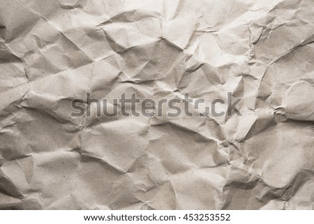 Abstract brown recycle crumpled paper for background . crease of brown paper textures background for design,decorative. 