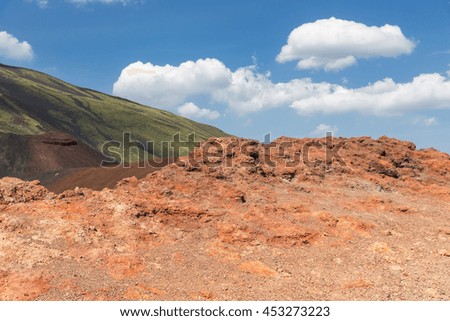 Colorful slopes of Mount Etna at the Island Sicily, Italy