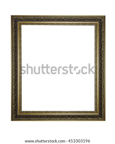 Gold picture frame. isolated on a white.