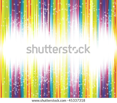 Halftone rainbow background with lots of stars; clip-art